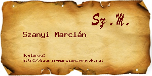 Szanyi Marcián névjegykártya